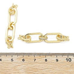 Brass Micro Pave Clear Cubic Zirconia Fold Over Clasps&nbsp;KK-Z080-08G