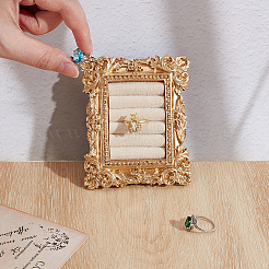 Resin & Velvet Photo Frame Ring Display Stands&nbsp;RDIS-WH0001-42B
