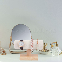 T-Shaped Bar Velvet Bracelet Display Stands with Wooden Base&nbsp;AJEW-WH0471-127B