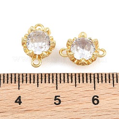 Brass Pave Clear Cubic Zirconia Connector Charms&nbsp;CU-CBAA6E8-11G