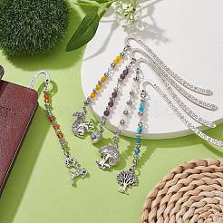 Autumn Tree/Mushroom/Squirrel Tibetan Style Alloy Pendant Bookmark&nbsp;AJEW-JK00246