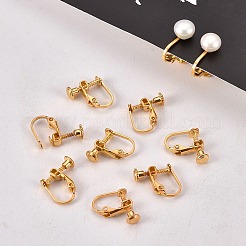 Brass Screw On Clip-on Earring Findings&nbsp;LS-KK-L164-02G