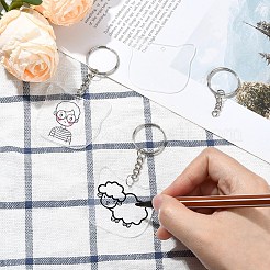 30Pcs Iron Split Key Rings with Chain&nbsp;DIY-YW0009-02