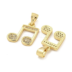 Brass Micro Pave Clear Cubic Zirconia Pendants&nbsp;ZIRC-P115-06G