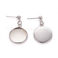 Tarnish Resistant 304 Stainless Steel Stud Earring Settings&nbsp;STAS-L226-019E-P