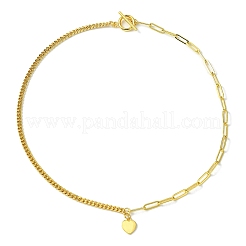 Brass Pendant Necklaces with Curb & Paperclip Chains&nbsp;NJEW-JN04608-01