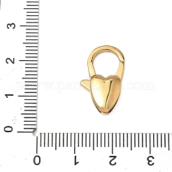 Ion Plating(IP) Heart 304 Stainless Steel Lobster Claw Clasps&nbsp;STAS-D069-03-G