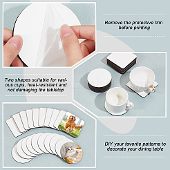20Pcs 2 Styles Square & Flat Round MDF Cup Mats&nbsp;AJEW-OC0005-04