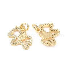 Brass Micro Pave Cubic Zirconia Pendants&nbsp;KK-C162-033G