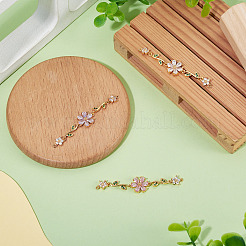 3Pcs 3 Colors Brass Pave Cubic Zirconia Connector Charms&nbsp;KK-TA0008-71G
