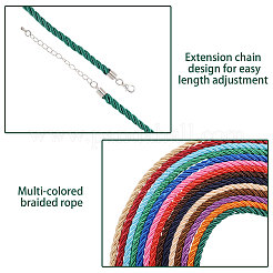 14Pcs 14 Colors Polyester Twisted Cord Necklace Making&nbsp;NJEW-PH01636