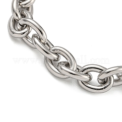 304 Stainless Steel Oval Link Chain Bracelets for Men Women&nbsp;BJEW-G723-01P