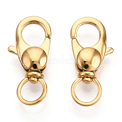 304 Stainless Steel Swivel Lobster Claw Clasps&nbsp;STAS-R065-10G