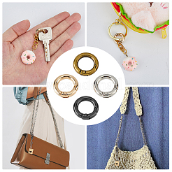 24Pcs 4 Colors Alloy Spring Gate Rings&nbsp;FIND-HS0001-26A