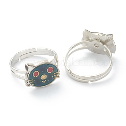 Adjustable Iron Finger Rings&nbsp;RJEW-B032-12P