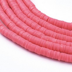 Flat Round Handmade Polymer Clay Bead Spacers&nbsp;CLAY-R067-4.0mm-25