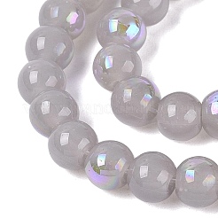 Electroplate Imitation Jade Glass Beads Strands&nbsp;EGLA-Q132-6MM-01B-11
