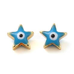 Golden Tone Brass Enamel Beads&nbsp;KK-E048-03G-06