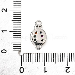 Brass Micro Pave Colorful Cubic Zirconia Links&nbsp;KK-D356-18P