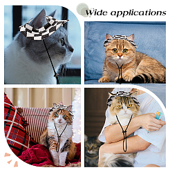Tartan Pattern Cute Cotton Pet Hat for Dog Cat&nbsp;AJEW-WH20010-80E