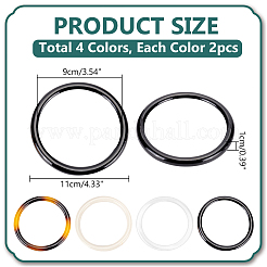8Pcs 4 Colors PVC Braided Bag Handles&nbsp;DIY-PH0022-36