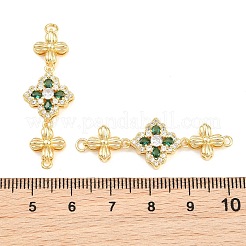 Brass Pave Cubic Zirconia Connector Charms&nbsp;CU-CBAA6E8-15G-05