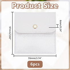 6Pcs PVC PU Leather Jewelry Envelope Pouches with Snap Button&nbsp;ABAG-WH0039-49A