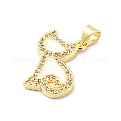 Brass Micro Pave Clear Cubic Zirconia Pendants&nbsp;KK-A221-12G