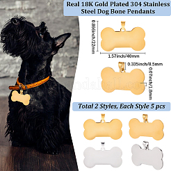10Pcs 2 Colors 304 Stainless Steel Pendants&nbsp;STAS-BBC0007-20