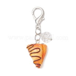 6Pcs Bread Resin Pendant Decoration&nbsp;HJEW-JM03813