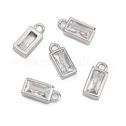 SHEGRACE Brass Clear Cubic Zirconia Charms&nbsp;XGRQ2O124-427P