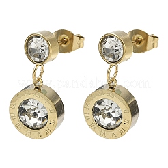 304 Stainless Steel Dangle Stud Earrings&nbsp;EJEW-D350-03G