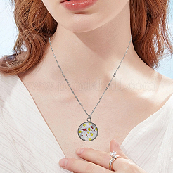 40Pcs 304 Stainless Steel Pendant Cabochon Settings&nbsp;STAS-BBC0008-44P