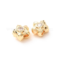 Brass Pave Cubic Zirconia Spacer Beads&nbsp;KK-F942-26G-02