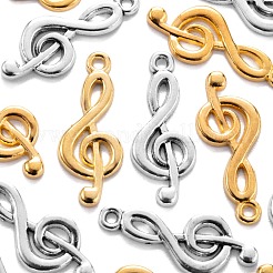 40Pcs 2 Colors Tibetan Style Alloy Treble Clef Pendants&nbsp;FIND-FS0001-11M