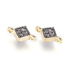 Brass Micro Pave Cubic Zirconia Links&nbsp;ZIRC-G150-16A