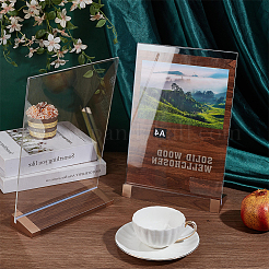 Rectangle Acrylic Table Card Stands Display Holder&nbsp;ODIS-WH0081-19