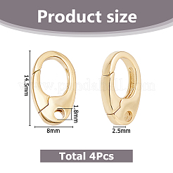 4Pcs Brass Spring Gate Rings&nbsp;KK-HS0001-91G