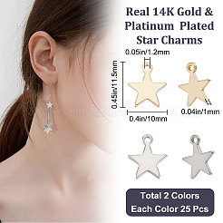 50Pcs 2 Colors Brass Pendants&nbsp;KK-BBC0007-60