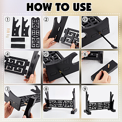 2-Tier MDF Wall Mounted Sword Katana Holder Stands&nbsp;ODIS-WH0030-269A