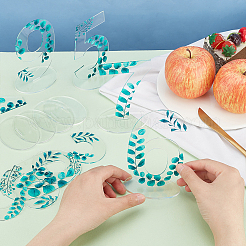 Leaf Pattern Acrylic Digital Seat Board Seat Card&nbsp;DIY-WH0320-39A