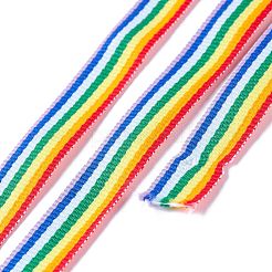Polyester Rainbow Ribbon&nbsp;SRIB-WH0001-01-15mm