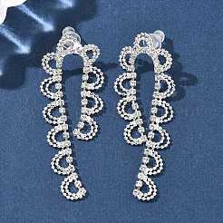 Brass Rhinestones Stud Earrings&nbsp;AJEW-D307-01P