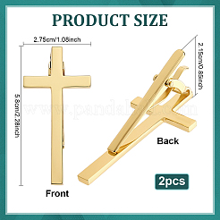 Brass Tie Clips&nbsp;BUTT-WH0024-064G