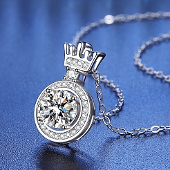 Anti-Tarnish Rhodium Plated 925 Sterling Silver Micro Pave Clear Cubic Zirconia Cable Chain Necklaces&nbsp;AJEW-U007-03P