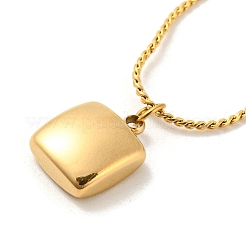 Synthetic Shell Square Pendant Necklace&nbsp;LS-NJEW-G085-10G