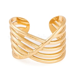 PVD Vacuum Plating 304 Stainless Steel Open Cuff Ring&nbsp;RJEW-G316-08G