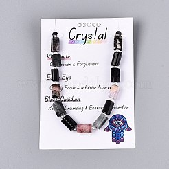 Natural Rhodonite & Eagle Eye & Obsidian Beads Strands&nbsp;G-Q614-01A-02