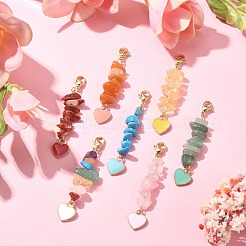 Natural & Synthetic Gemstone Chip Beaded Pendant Decorations&nbsp;HJEW-JM01197