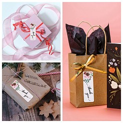 Flower Pattern Paper Gift Tag Stickers&nbsp;DIY-C011-02A